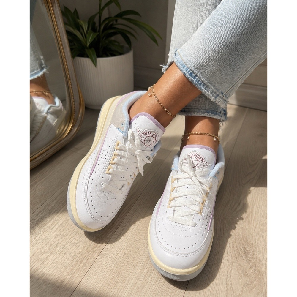 Nike Air Jordan 2 Low DX4401-146 Women 'S 6.5 White Pink Blue Sneakers EU 37.5